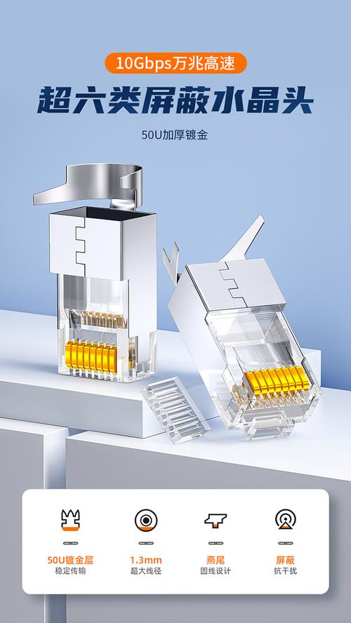 wj6a010u超六類水晶頭 品質卓越的網絡連接解決方案